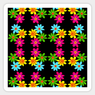 colorful flowers pattern Sticker